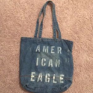 denim american eagle tote bag